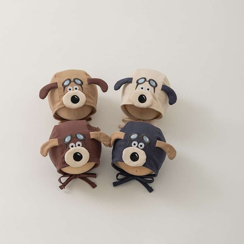キッズ帽子 キャラクターがアクセントのベビーボンネット