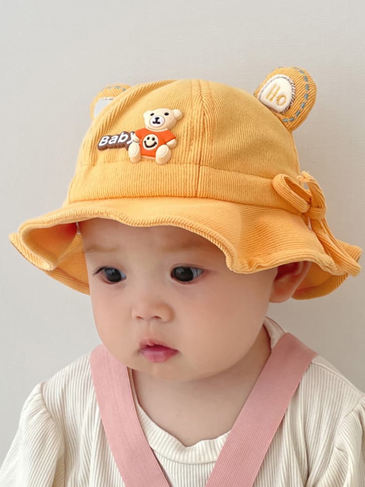 キッズ帽子 ふわふわ耳付きくまさんバケットハット