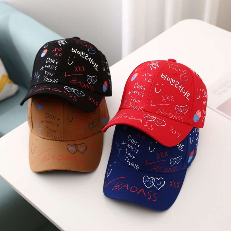 キッズ帽子 こんなに子供に似合うアートキャップは他にある！？ キッズ落書き風アートキャップ｜個性派キッズに大人気