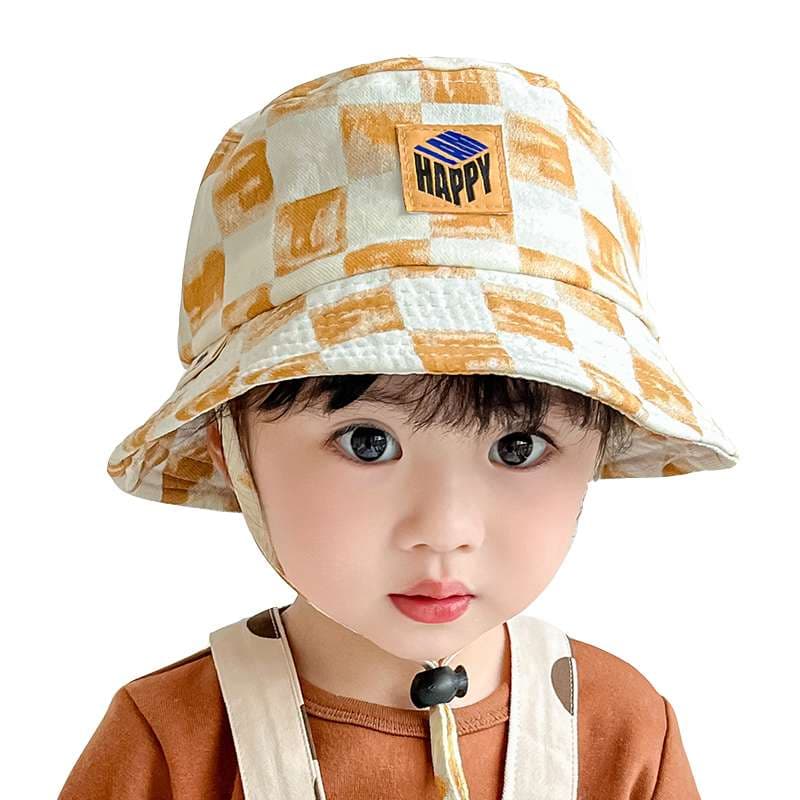 キッズ帽子 幼児用笑顔パッチ付きバケットハット