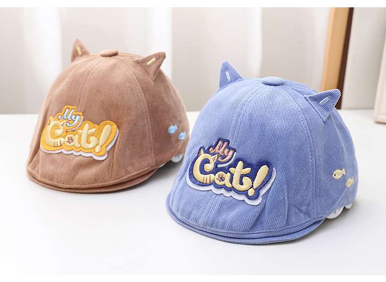 キッズ帽子  ねこ耳付きキッズキャスケット