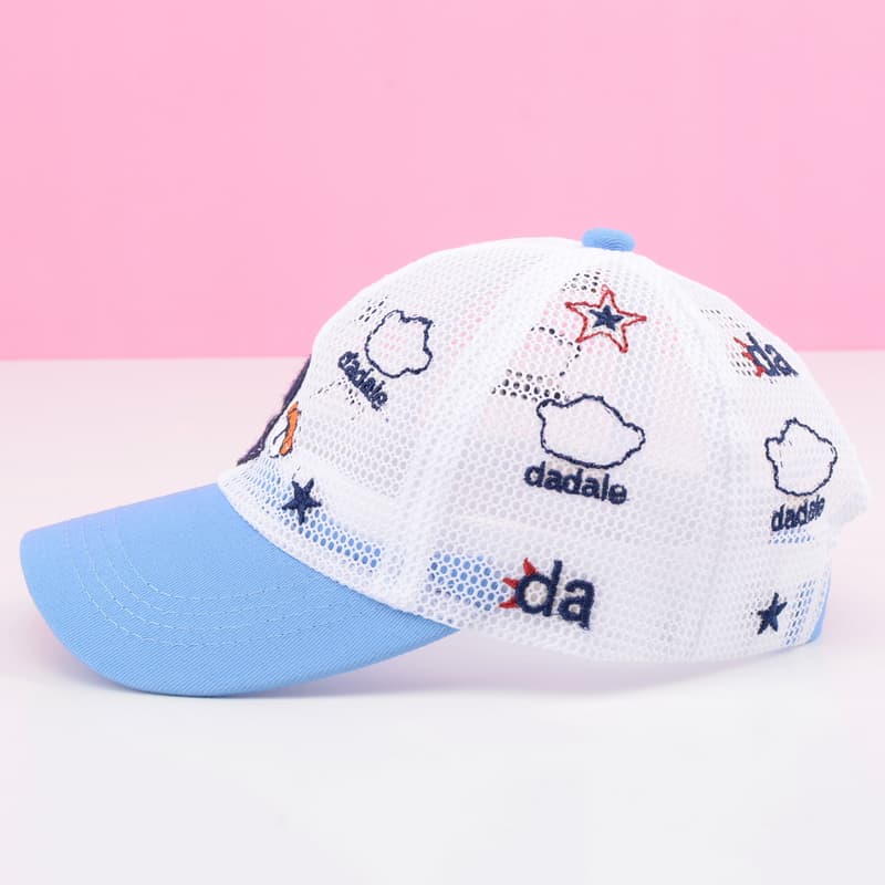 キッズ帽子 メッシュ素材かわいい雲模様キッズキャップ