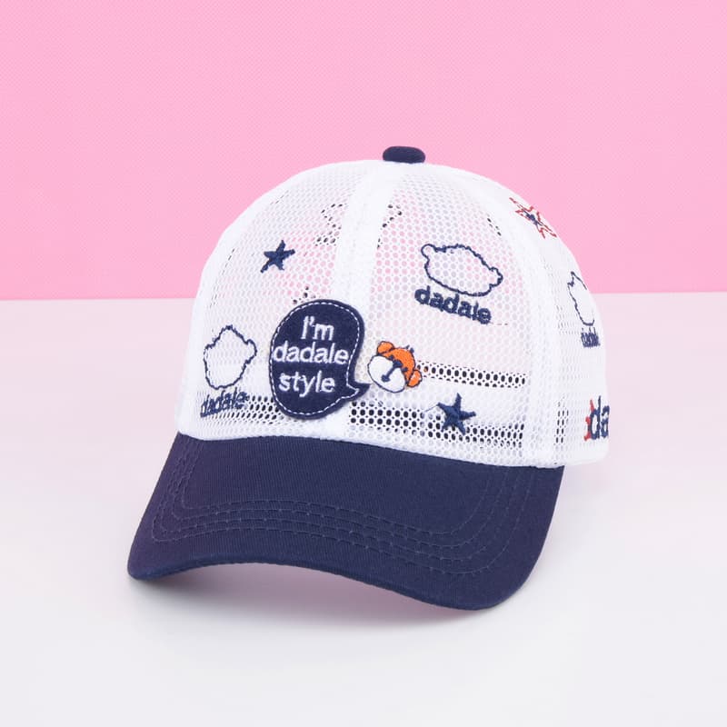 キッズ帽子 メッシュ素材かわいい雲模様キッズキャップ