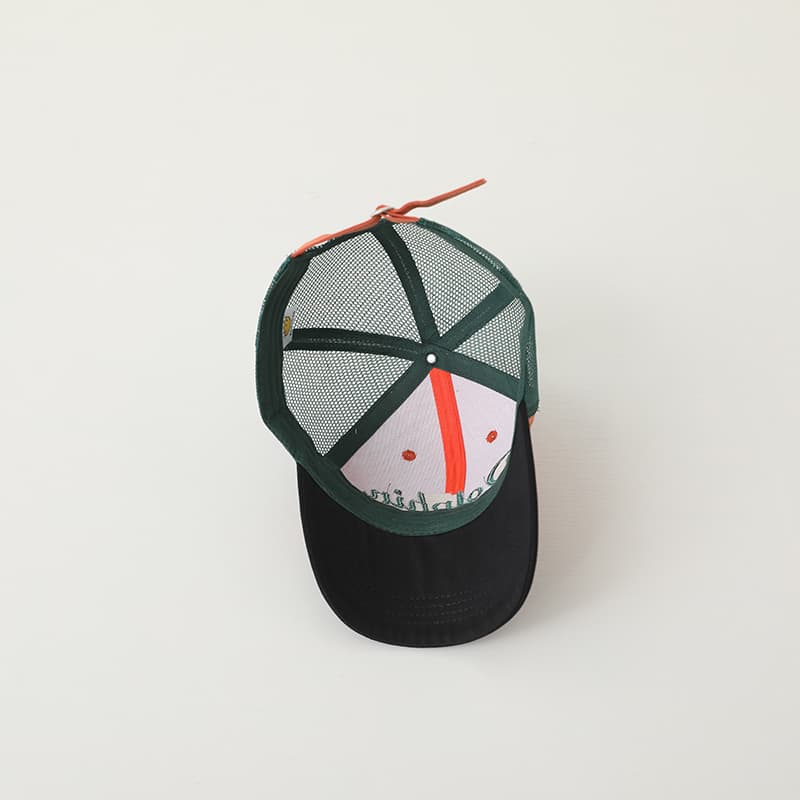 キッズ 帽子 イルカ文字入りメッシュキャップ|「Dolphin Archive」刺繍&通気メッシュ仕様