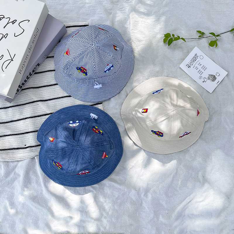 のりものワッペン付きバケットハット(キッズ)|通気性素材 × 軽量設計 帽子 45-50cm対応