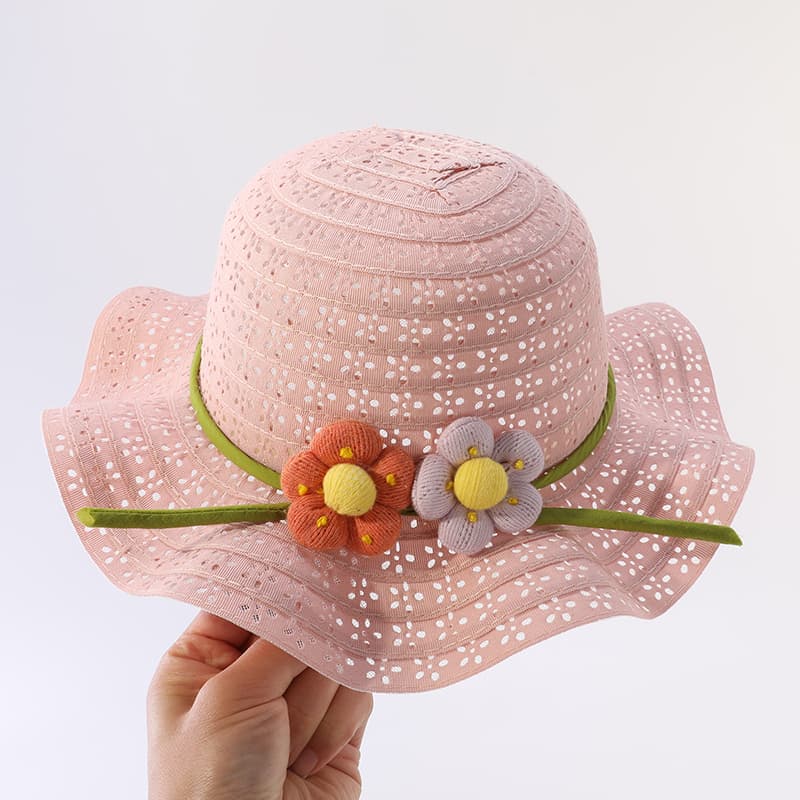 🌾 ふんわりフリンジ飾り 子ども用麦わらハット(46-54cm/ベビー~キッズ)