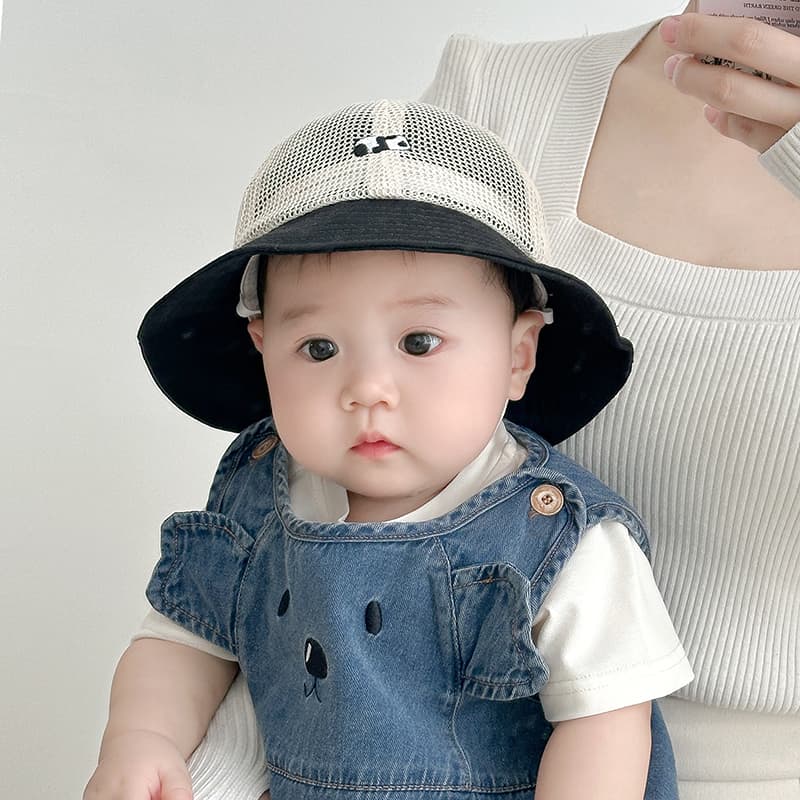 キッズ帽子 赤ちゃん用メッシュバケットハット 通気性抜群