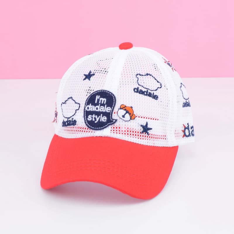 キッズ帽子 メッシュ素材かわいい雲模様キッズキャップ