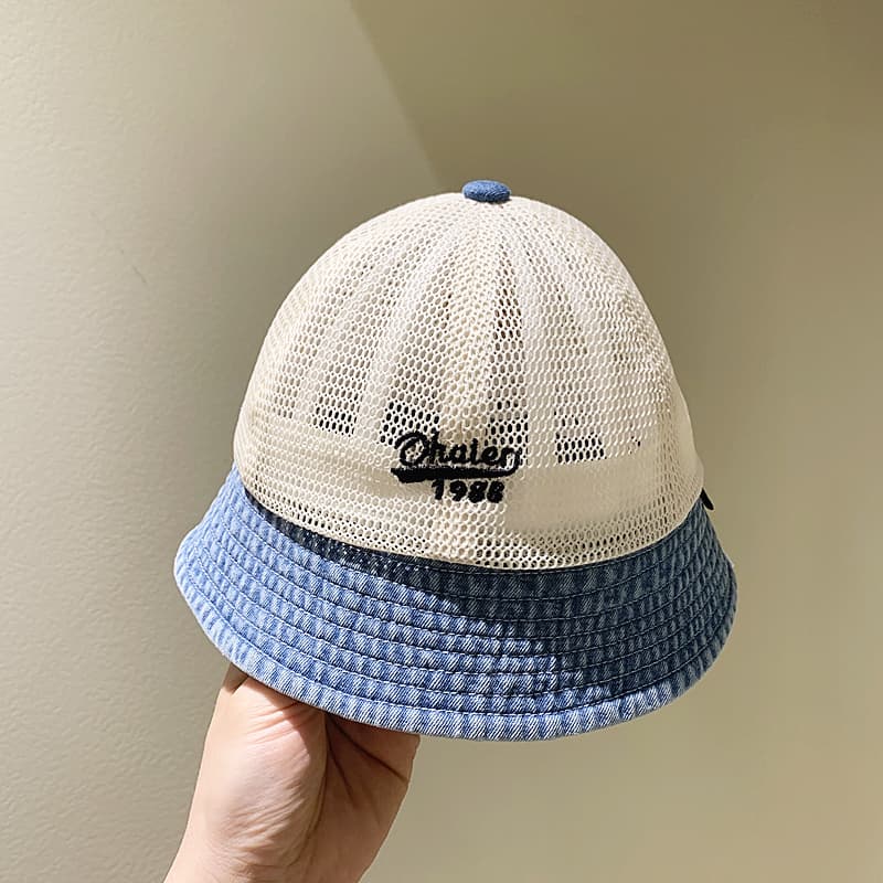 キッズ帽子 メッシュ通気性バケットハット 夏向け