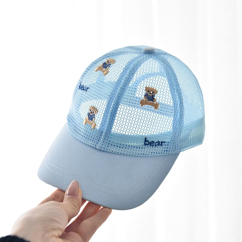 キッズ帽子 くまさん刺繍 メッシュキャップ