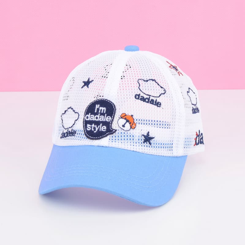 キッズ帽子 メッシュ素材かわいい雲模様キッズキャップ