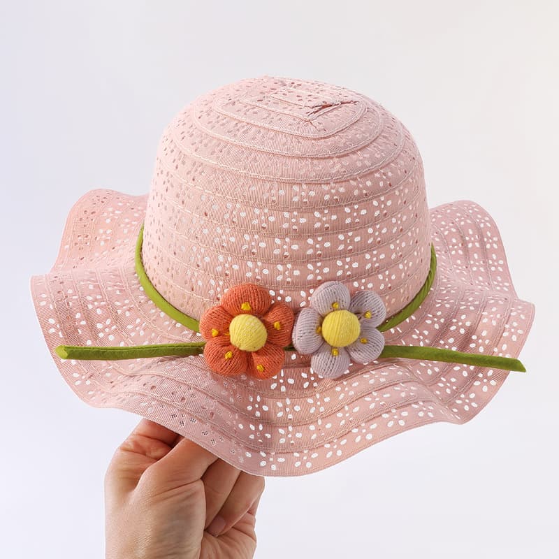 🌾 ふんわりフリンジ飾り 子ども用麦わらハット(46-54cm/ベビー~キッズ)