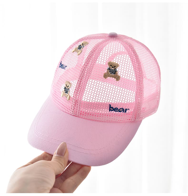 キッズ帽子 くまさん刺繍 メッシュキャップ