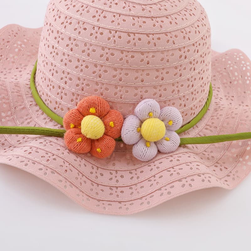 🌾 ふんわりフリンジ飾り 子ども用麦わらハット(46-54cm/ベビー~キッズ)