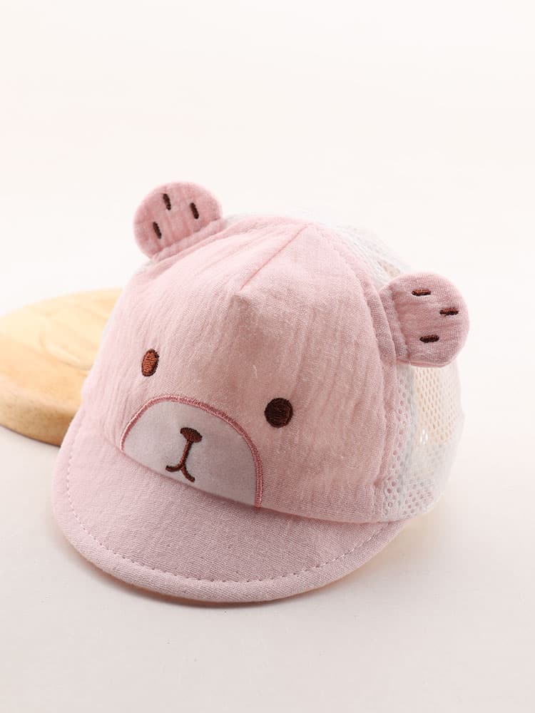 夏用 通気メッシュ くまさん耳付きベビーキャップ(新生児〜6ヶ月/頭囲36-44cm)|軽量&蒸れにくい赤ちゃん用帽子 2,700円