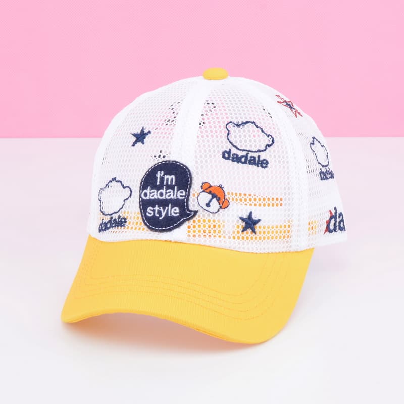 キッズ帽子 メッシュ素材かわいい雲模様キッズキャップ